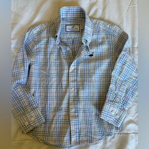Blue and Yellow Plaid Kids Button Down Shirt